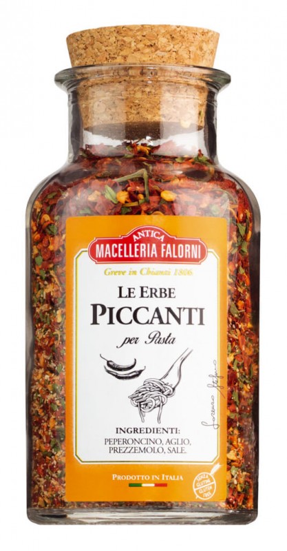 Erbe piccanti, melange d`epices epice pour pates et gratins, Falorni - 100g - Verre