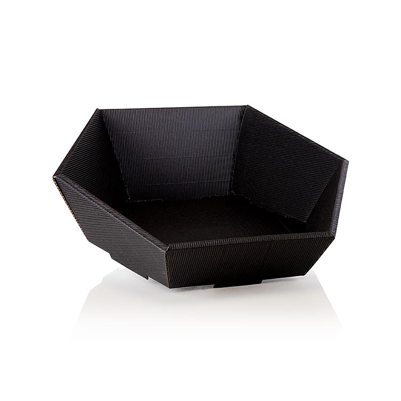 Panier cadeau, hexagonal, moderne noir, -moyen-, 330x190x110 - 1 piece - Lache