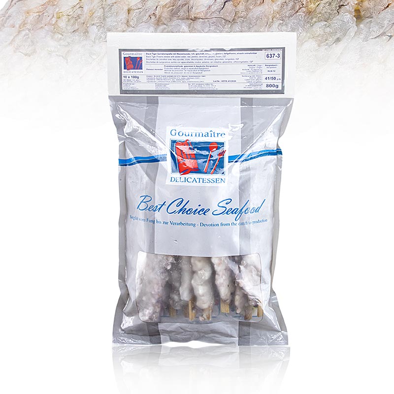 Black Tiger Prawn Spiesjes, Gourmaitre - 1 kg - doos