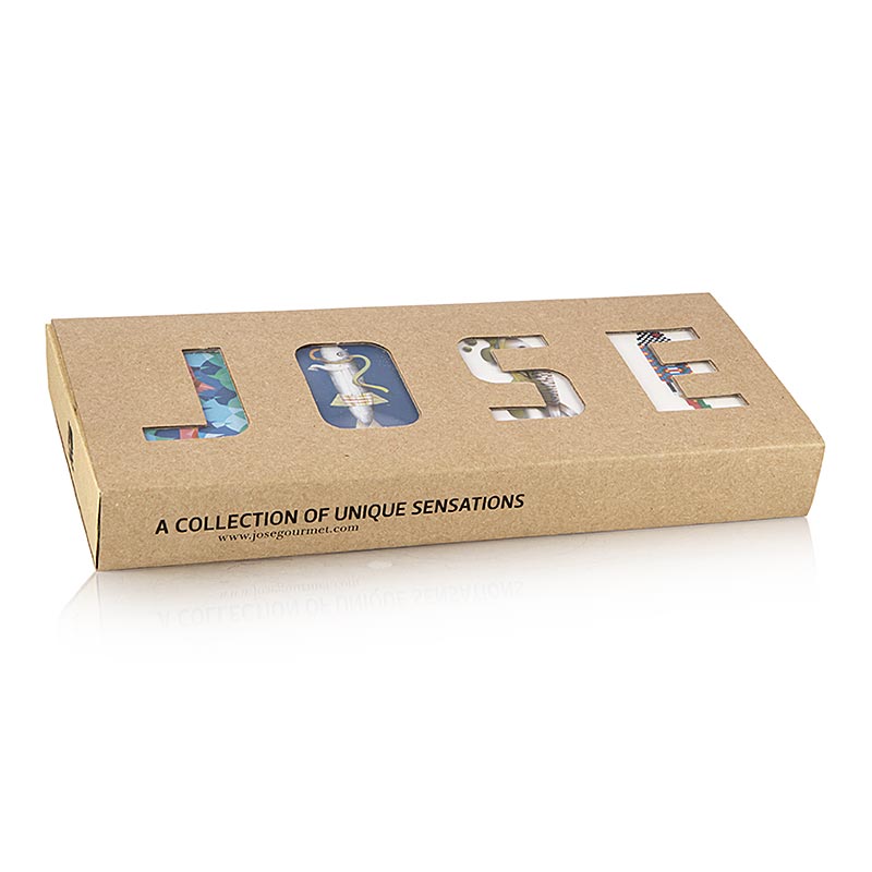 Jose Gourmet dasemadssaet (makrel, store og sma sardiner, sardiner i tomater.) - 395 g - kan