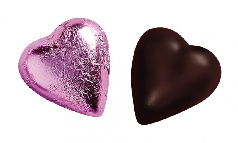 Saint-Valentin au chocolat noir, coeurs en chocolat noir 75%, Venchi - 1 000g - kilos