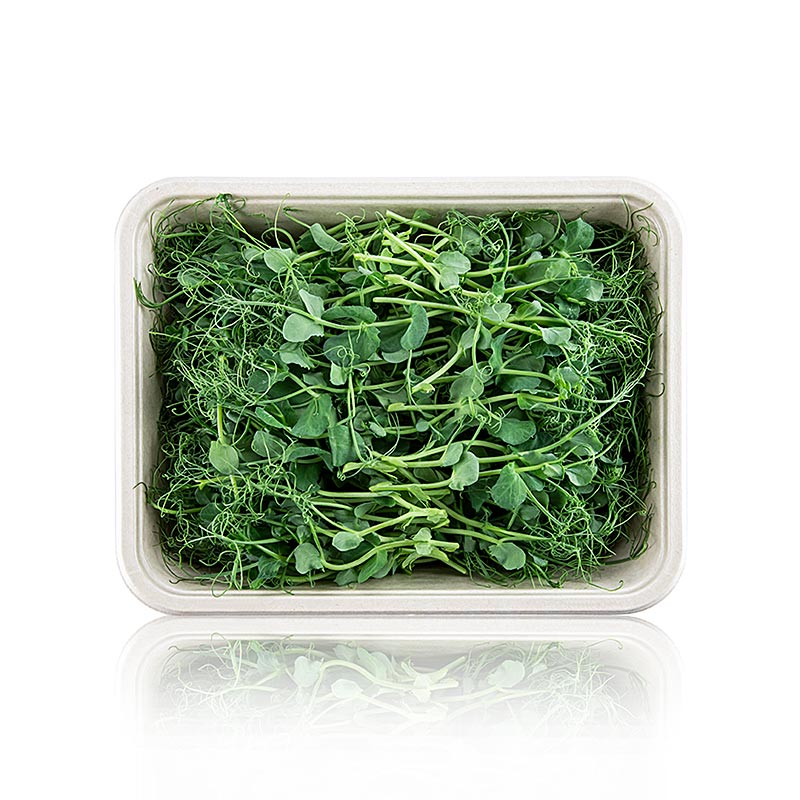 packed with microgreens peas, very young leaves / sprouts - 100 g - PE shell