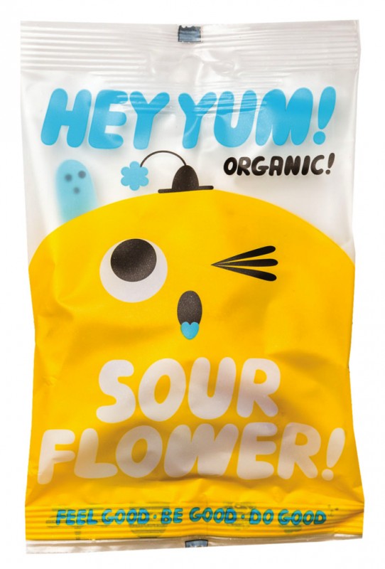 Sour Flower, bio, gomme aux fruits acidules, bio, Hey Yum ! - 10x100g - afficher