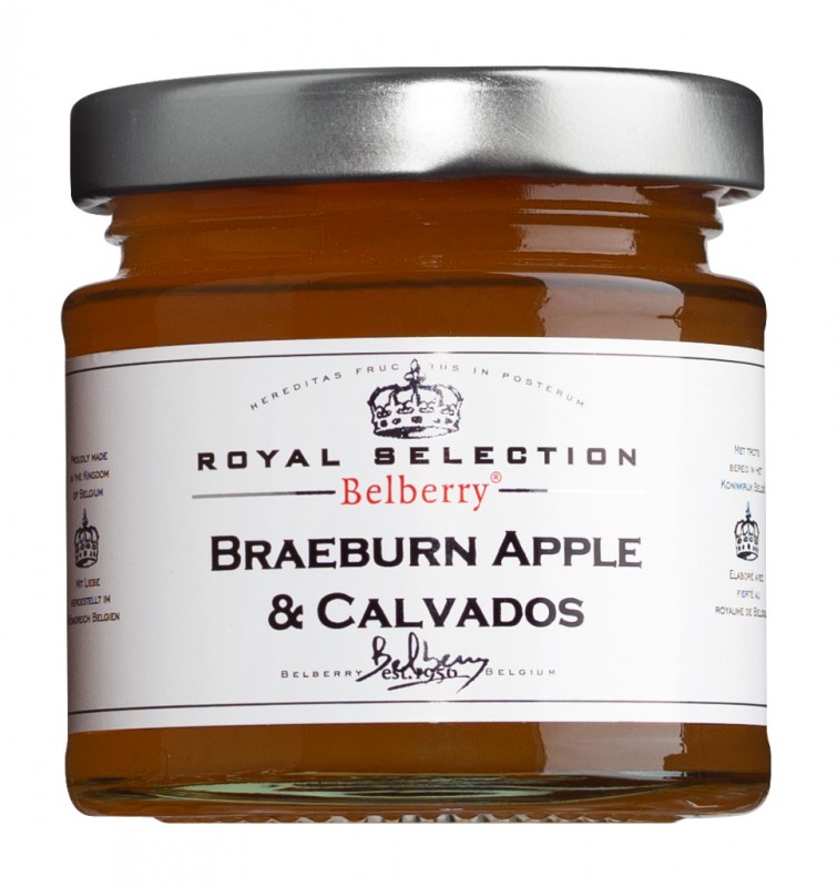 Pomme Braeburn et Calvados Lux Conserve, confiture de pommes et Calvados, Belberry - 130g - Verre