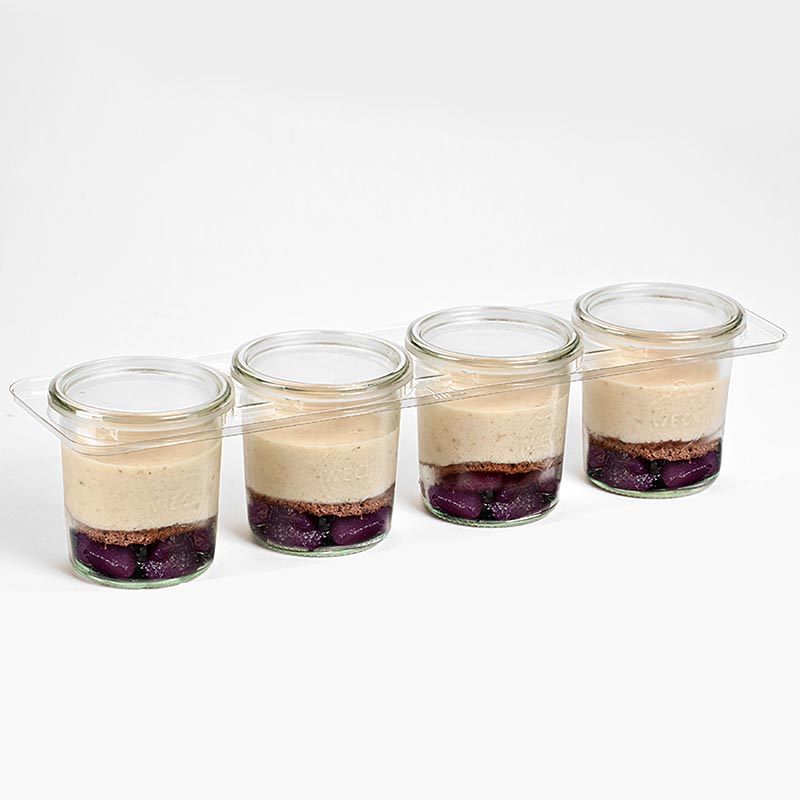 Chestnut mousse with port pear and chocolate biscuit - 900g, 12 x 100ml - carton