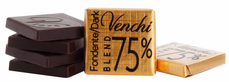 Melange 75%, chocolat noir 75%, Amerique+Ghana+Arriba, Venchi - 1 000g - kg