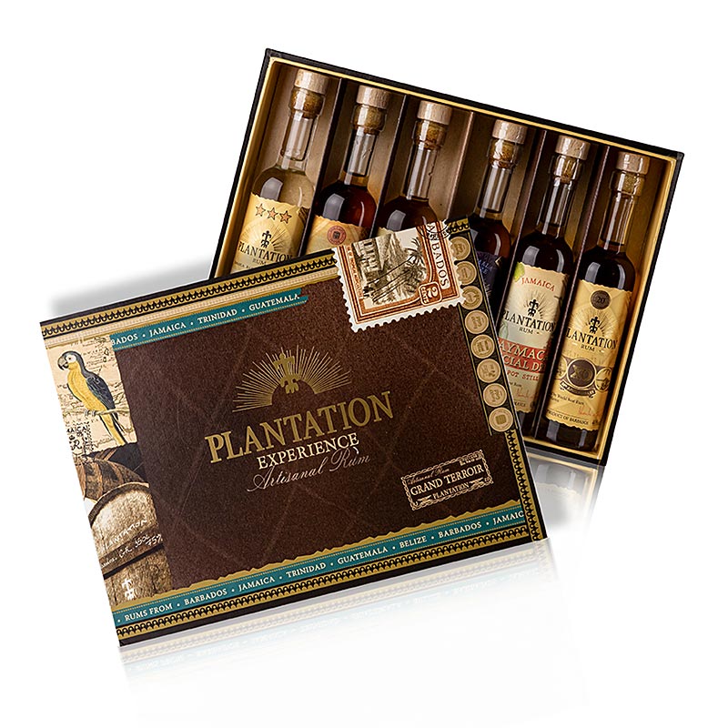 Plantation Rum Oplevelsesæske Gavesæt, 6 x 10 cl - 600ml, 6x100ml - flaske