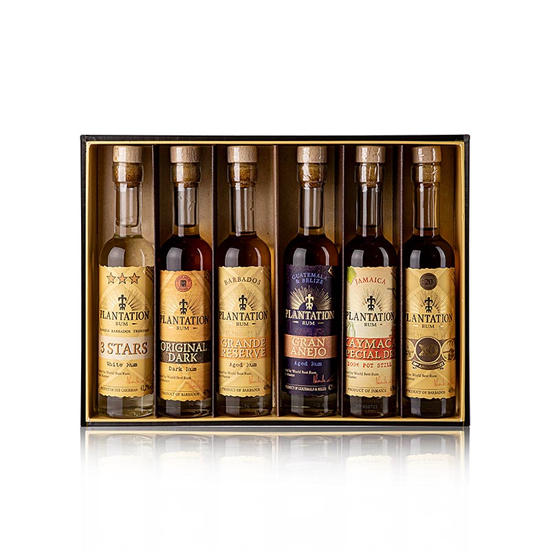 Plantation Rum Oplevelsesæske Gavesæt, 6 x 10 cl - 600ml, 6x100ml - flaske