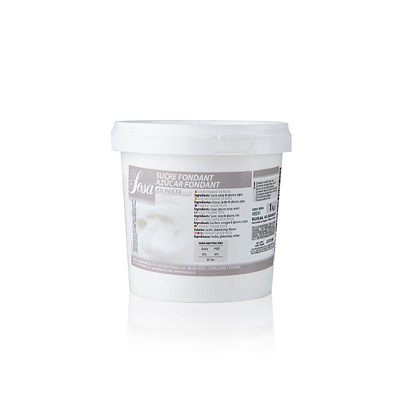 Sucre fondant Sosa, pateux - 1 kg - Seau PE