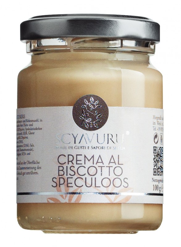 Crema al Biscotto Speculoos, creme de speculoos sucree, Scyavuru - 100g - Verre