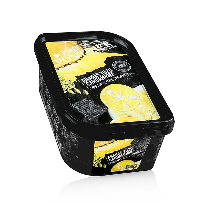 Ponthier puree - ananas, yuzu, kardemom en rietsuiker (cocktailbasis) - 1 kg - PE-schaal