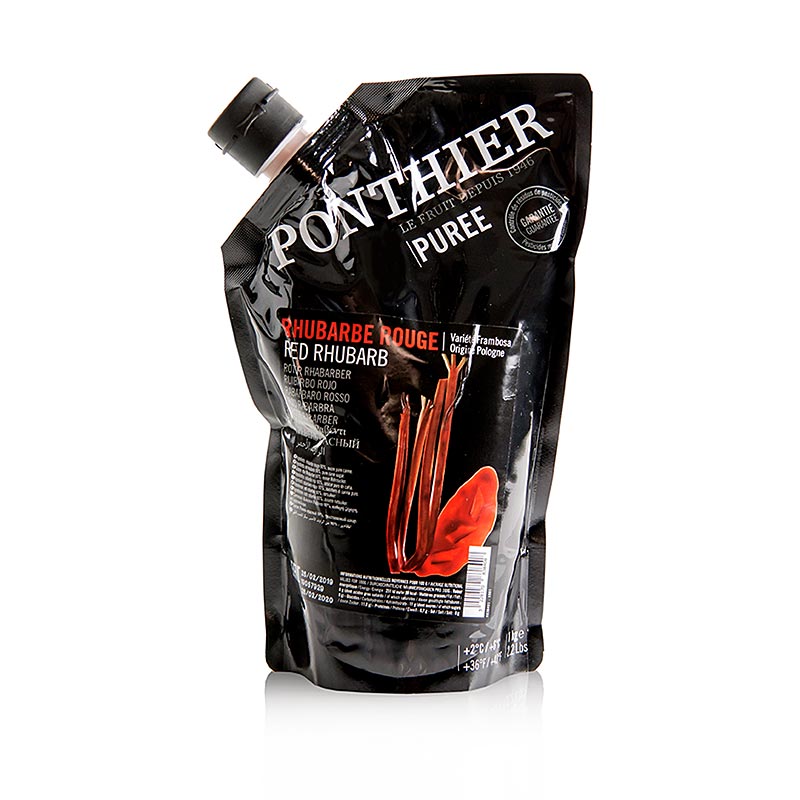 Ponthier Püree - Roter Rhabarber, mit Zucker - 1 kg - Beutel