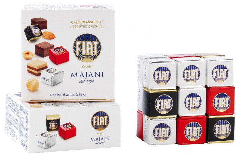 Dadino Fiat Mix, melange de pralines etages creme de cacao noisette, Majani - 182g - paquet