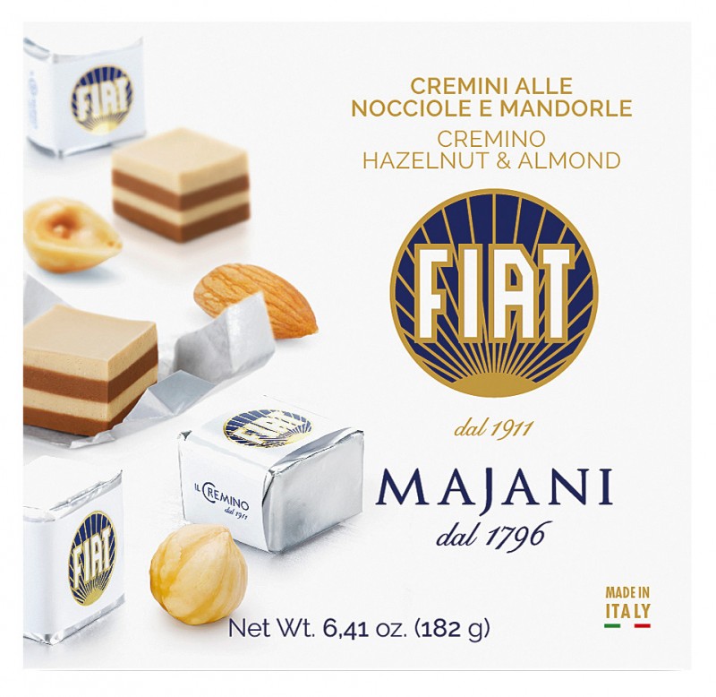 Dadino Fiat Classico, chocolats etages, creme de noisettes et d`amandes, Majani - 182g - paquet