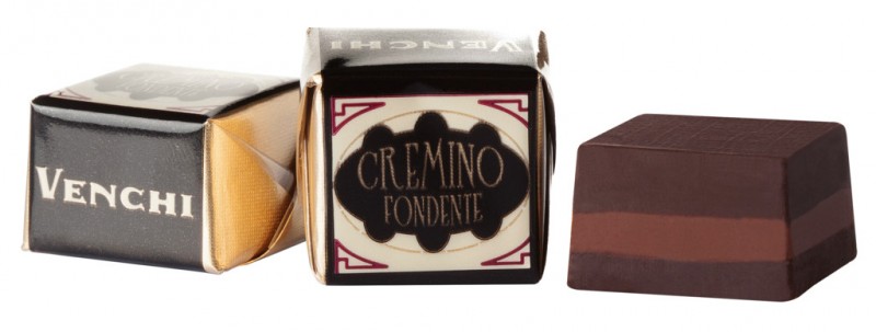 Cremino Extra Dark, pralines etagees creme d`amande Gianduia noire, Venchi - 1 000g - kilos