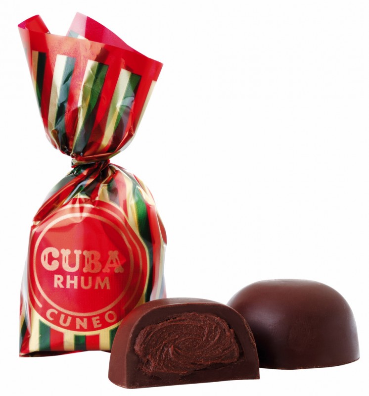 Cuba Rhum Praline, praline lavet af mørk chokolade med cremefyld, Venchi - 1.000 g - kg