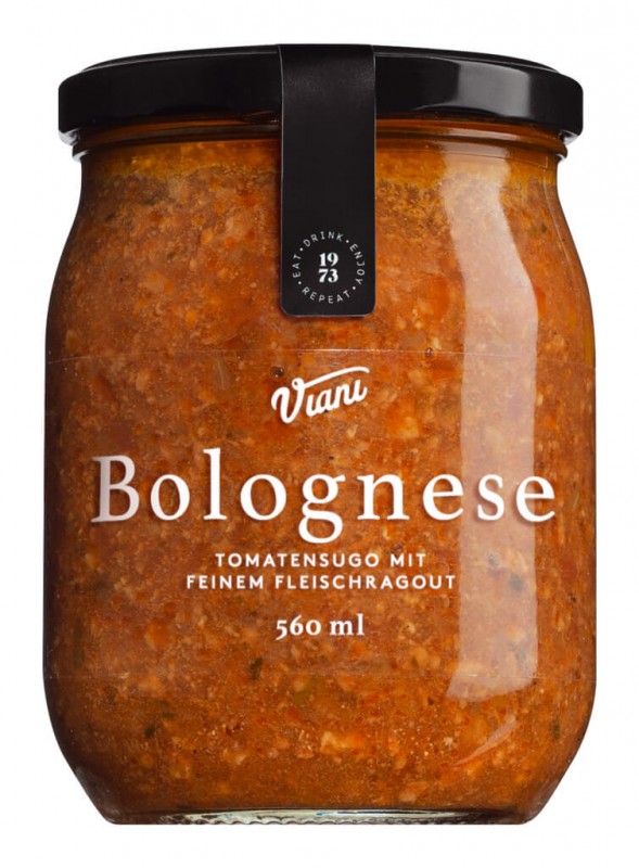 BOLOGNAISE - Sugo aux tomates et ragout de viande fine, sauce tomate au ragout de viande, Viani - 580 ml - Verre