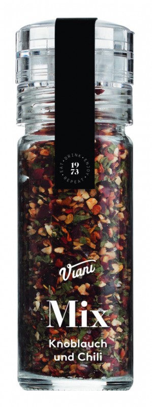 Herb blanding med hvidlÃ¸g u.Chili, mÃ¸llen, bland aglio e peperoncino, Viani Alimentari - 50 g - Stykke