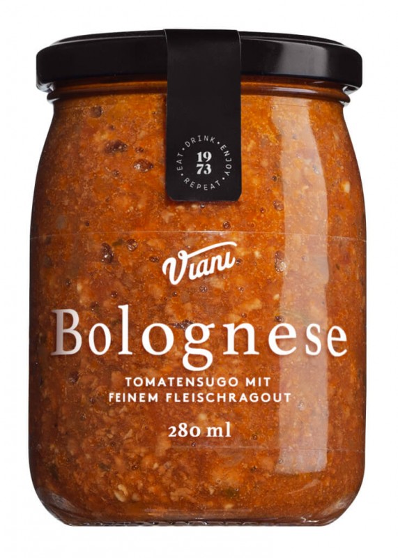 BOLOGNAISE - Sugo aux tomates et ragout de viande fine, sauce tomate au ragout de viande, Viani - 290 ml - Verre