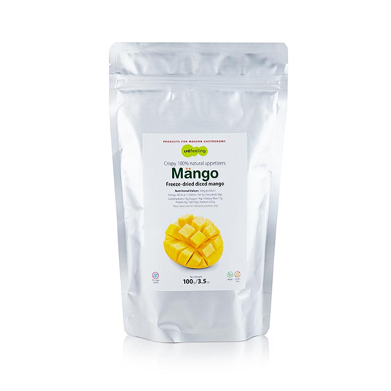 TOUFOOD LYOFEELING MANGO, freeze-dried mango, cubes - 100 g - bag