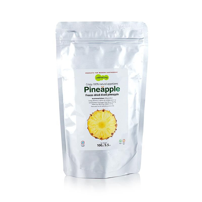 TOUFOOD LYOFEELING ANANAS, gevriesdroogde ananas, blokjes - 100 gr - tas