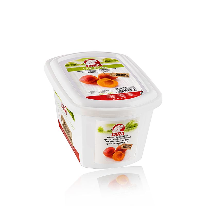 Dira abrikozenpuree, met suiker - 1 kg - PE-schaal