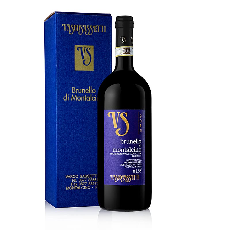 2016 Brunello di Montalcino, sec, 14,5% vol., Vasco Sassetti - 1.5L - Bouteille