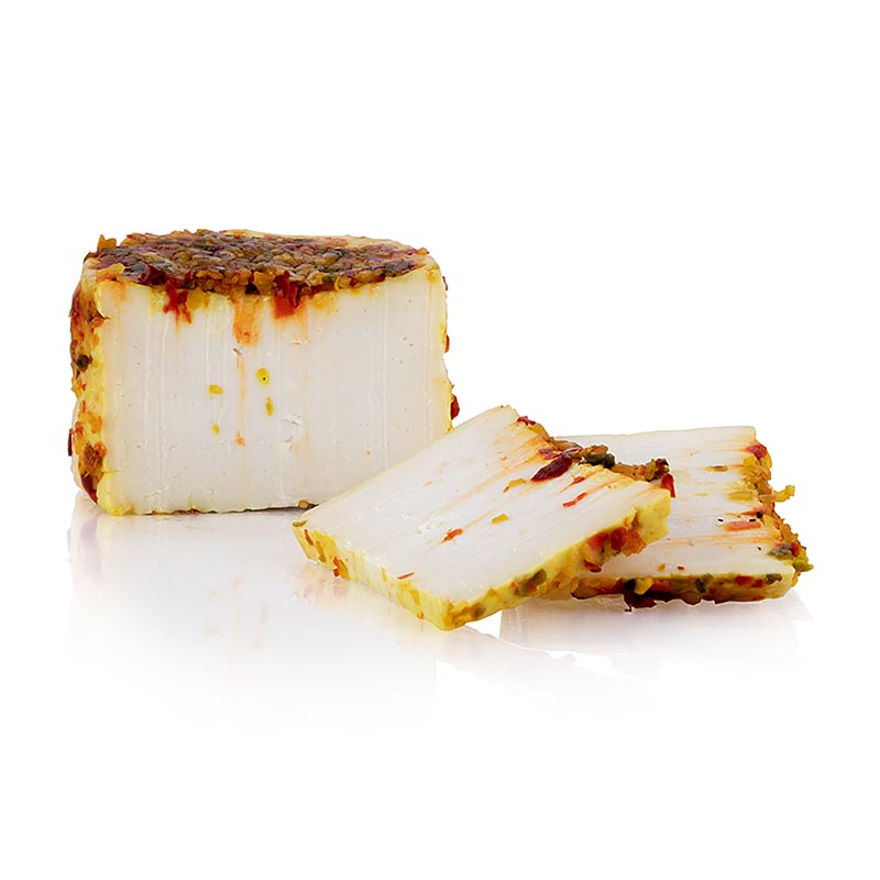 Fromage de chevre, aux poivrons, Metzler - environ 150 g - vide