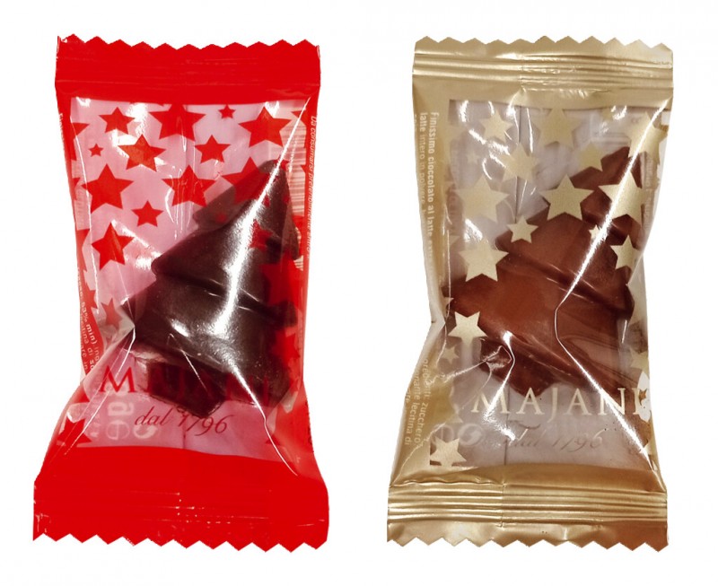 Happy Tree Bulk, Sapins de Noel en chocolat melange, Majani - 2 x 1 500 g - sac