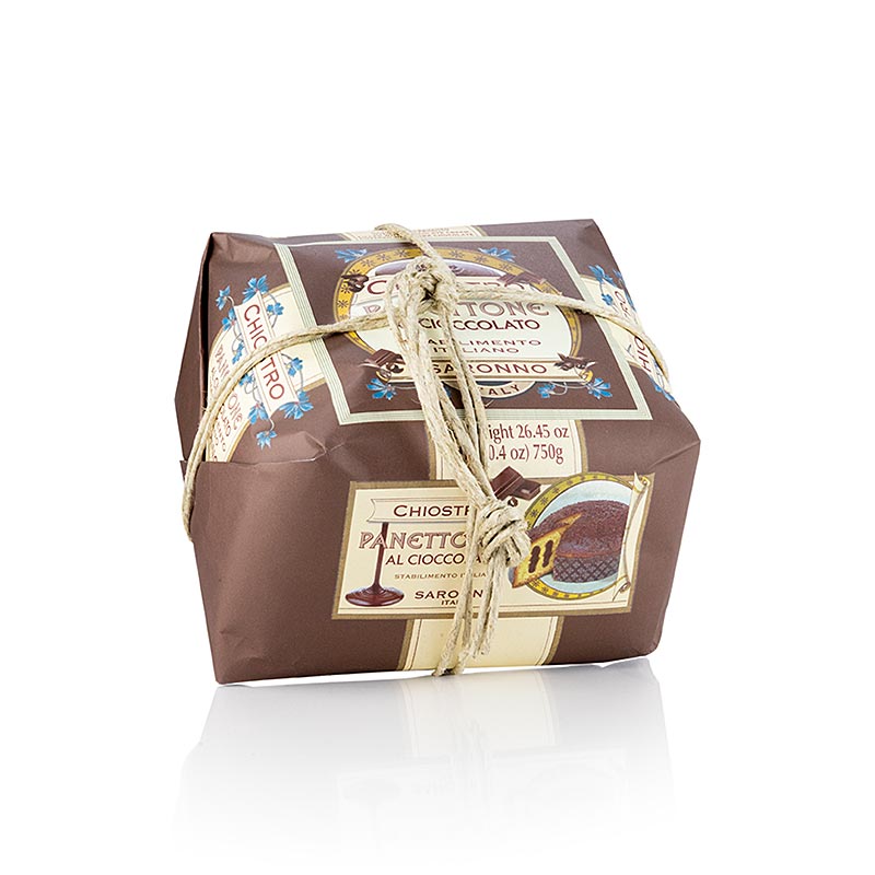 Panettone de gateau de Noel - avec pepites de chocolat et garniture a la creme - 750g - Papier