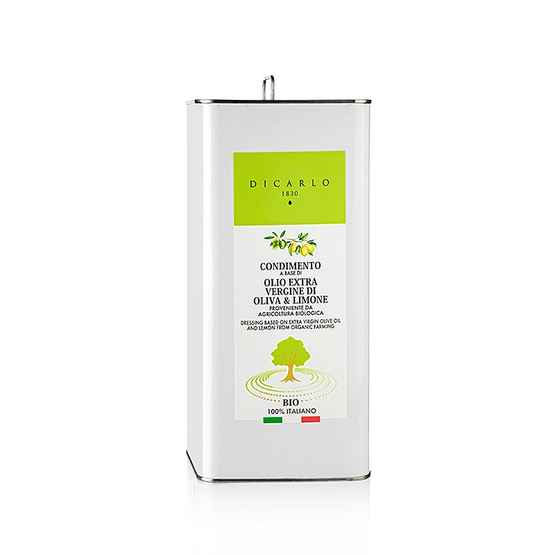 Huile d`olive extra vierge EVO Di Carlo, au citron, biologique - 5L - 