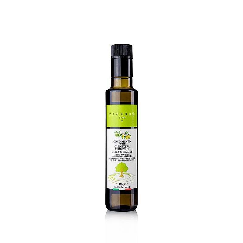 Extra Virgin Olive Oil EVO Di Carlo, with Lemon, ORGANIC - 250ml - Bottle