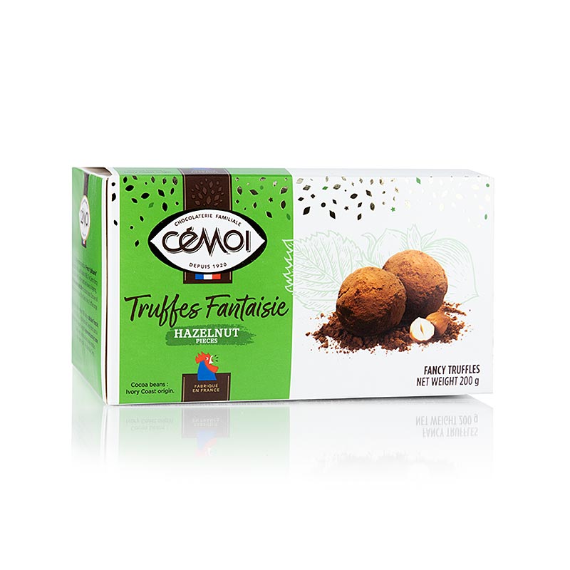 Truffel-banketbakkerij - chocolaatjes, met hazelnootreepjes, Cemoi, Frankrijk - 200 g - pak