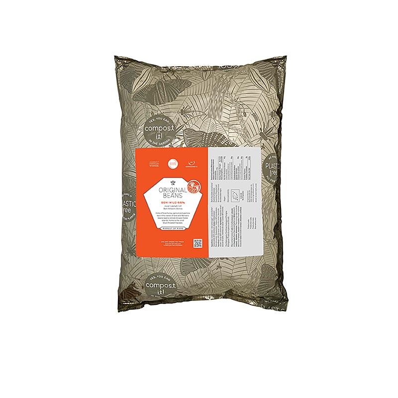 Beni Wild Harvest Bolivie 66%, Couverture Amere, Callets, Haricots Originaux, BIOLOGIQUE - 2 kg - sac