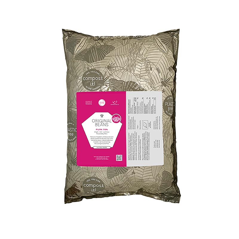 Piura Porcelana Perou, 75%, couverture amere, callets, haricots originaux, bio - 2kg - sac