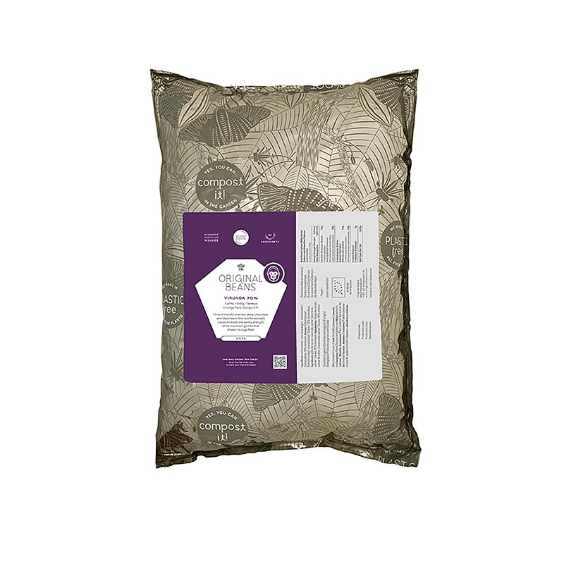 Cru Virunga Congo, 70%, couverture amere, callets, grains originaux, bio - 2kg - sac