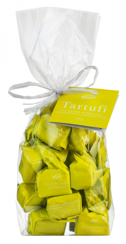 Tartufi dolci al limone, truffes au chocolat blanc aux agrumes, Viani - 200g - sac