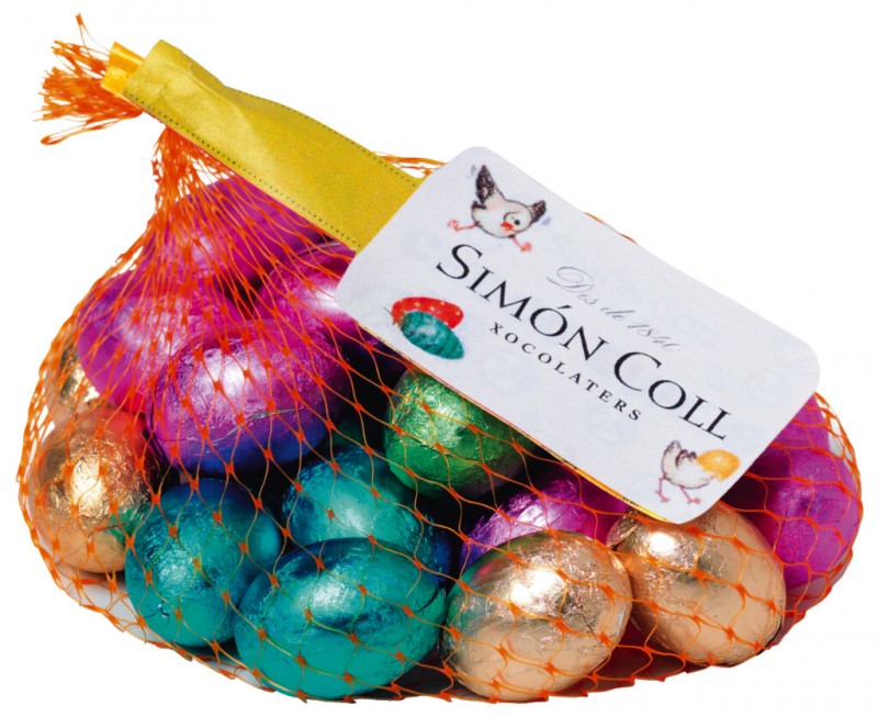 Huevo rellenos Praline Red, milk chocolate eggs with hazelnut cream filling, Simón Coll - 135 g - bag