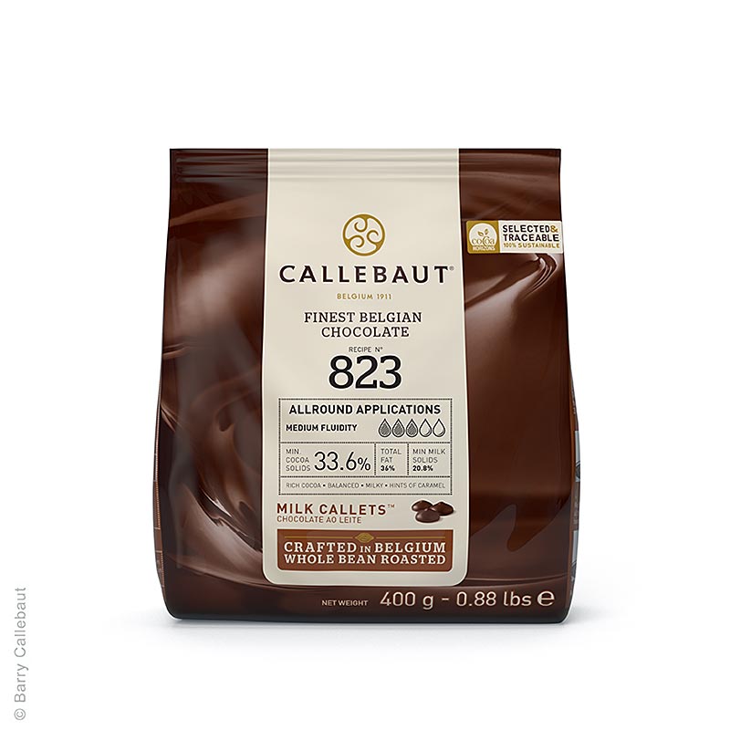 Chocolat au lait entier Callebaut (33,6%), Couverture Callets (823-E0-D94) - 400g - sac