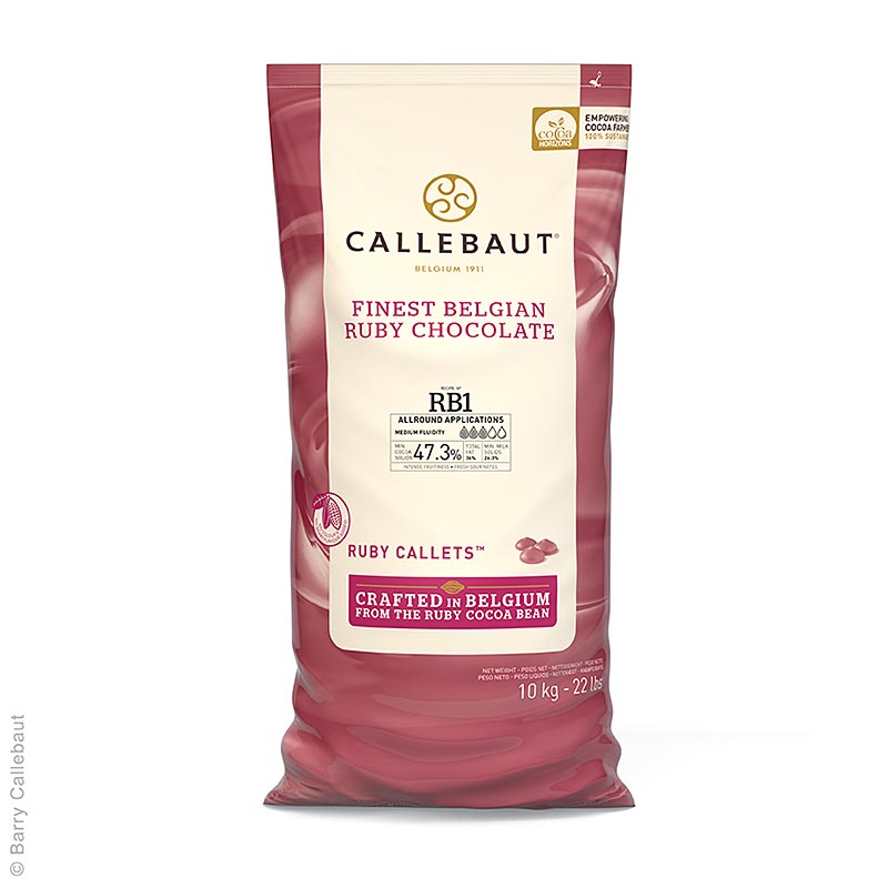 Ruby - Rosa Schokolade, 47,3% Kakao, Callets Couverture, Callebaut - 10 kg - Beutel