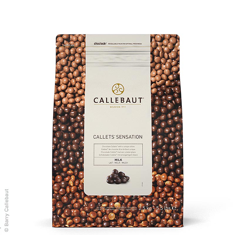 Callebaut Callets Sensationsmælk, Hele Mælk Chokoladeperler, 33% Kakao - 2,5 kg - taske