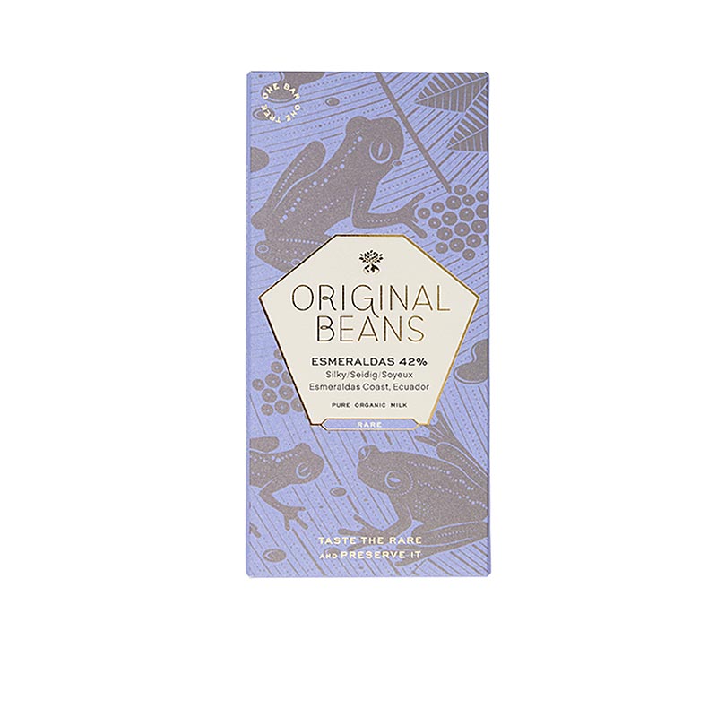 Esmeraldas Equateur, barre de chocolat au lait 42%, 70g, d`Original Beans, bio - 70g - boite