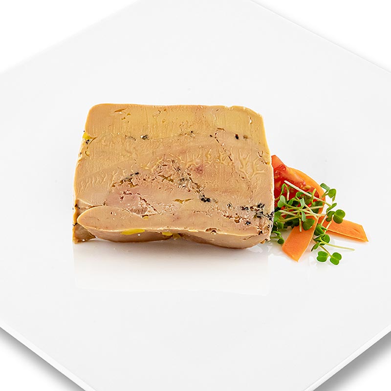 Foie gras van eend, met champagne, Sarawak en maniguettepeper, rougie - 500 g - Pe-shell