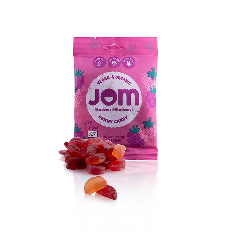 JOM - Bonbons Gommes Framboises et Mures, vegan, bio - 70g - sac