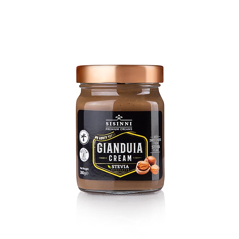 Creme de Gianduia, creme de noisettes a la stevia, sisinni - 380g - Verre