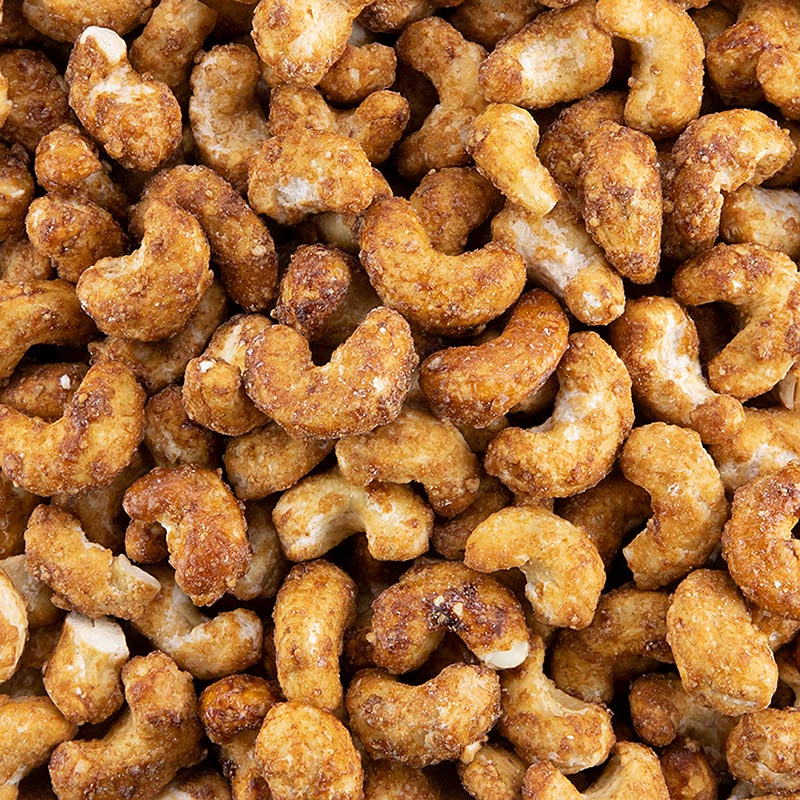 Brændte cashewnødder, med kanel og bourbon vanille - 1 kg - Pe-spand