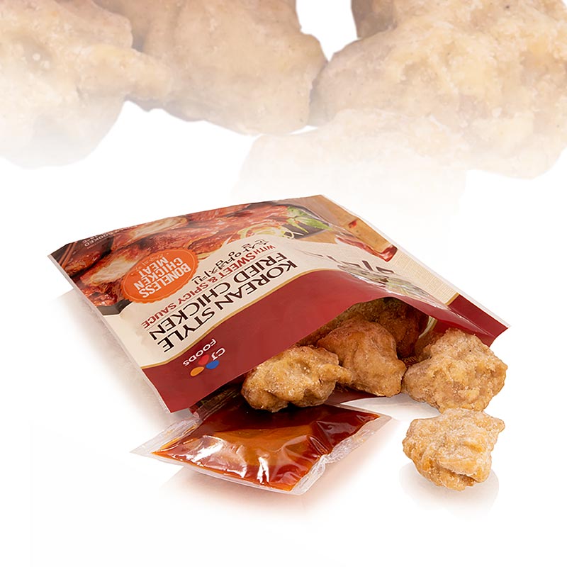 Poulet frit a la coreenne sucre epice, frit. Morceaux de poulet, Bibigo - 350g - sac