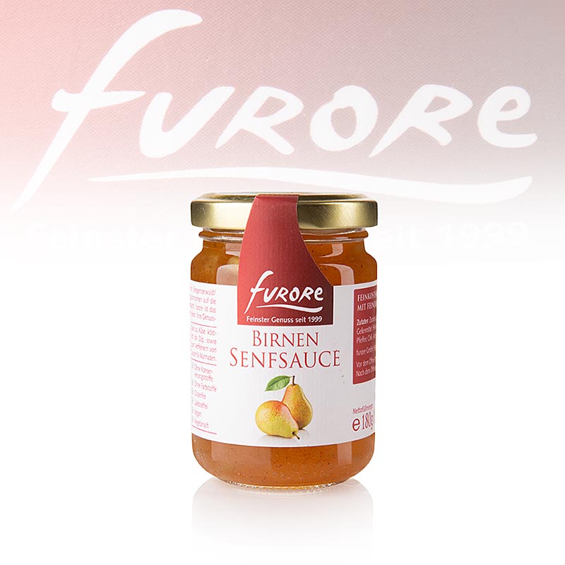 Furore - sauce moutarde poire, avec morceaux - 130 ml - Verre