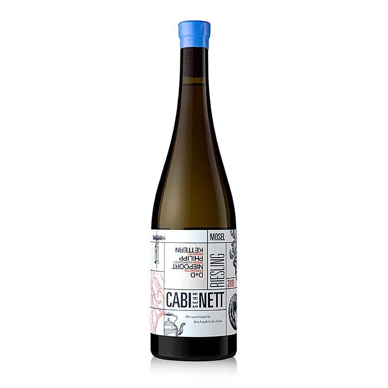 2019er Cabi Sehr Nett Riesling Kabinett, süß, 7,5 % vol., Fio Wein - 750 ml - Flasche