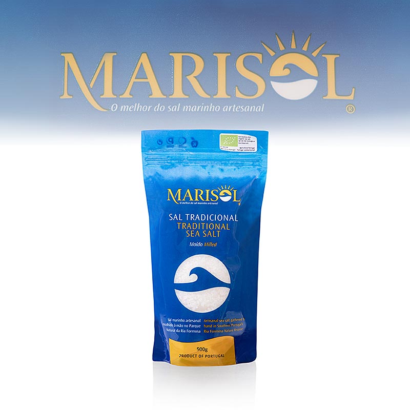 Marisol® Sal Tradicional, sel de mer moyennement moulu, moyen, biologique - 500g - sac